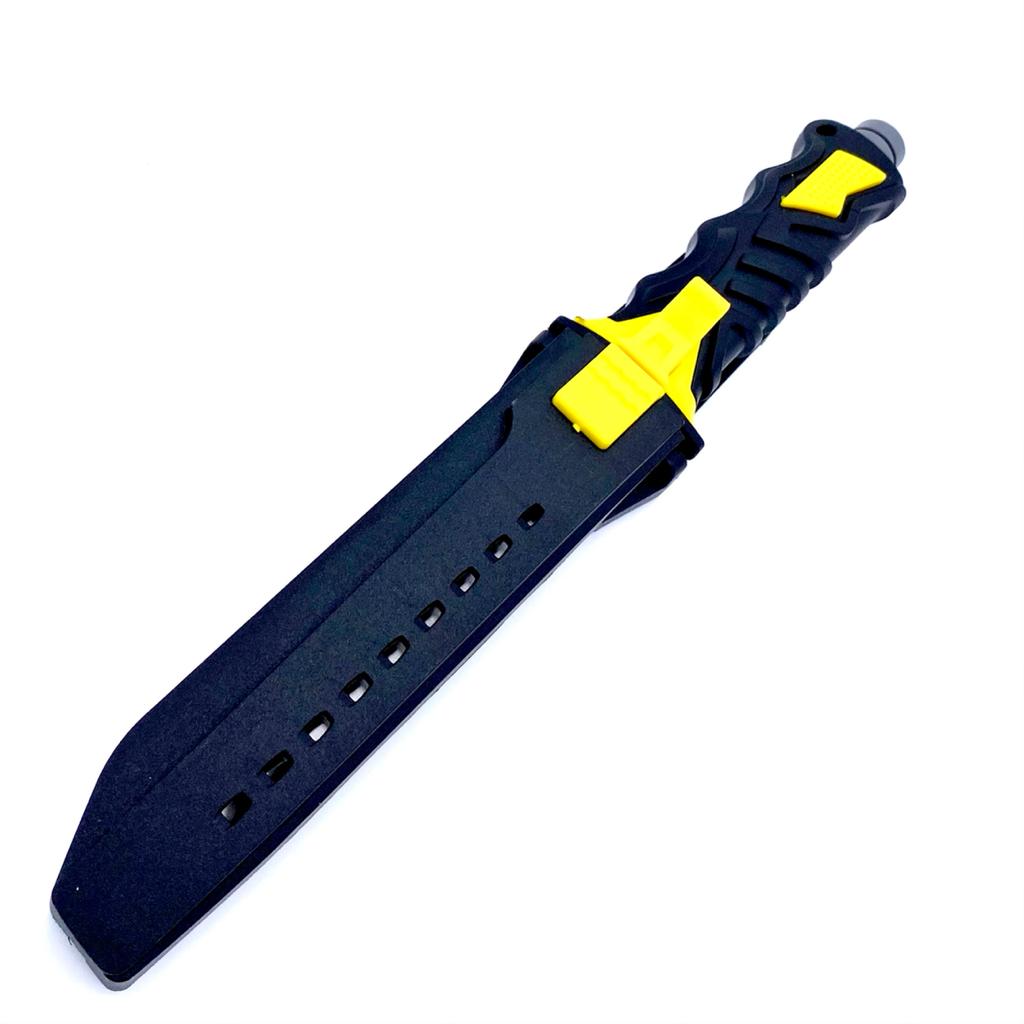Cutit vanatoare Tron, 34.5 cm, negru cu galben, teaca inclusa